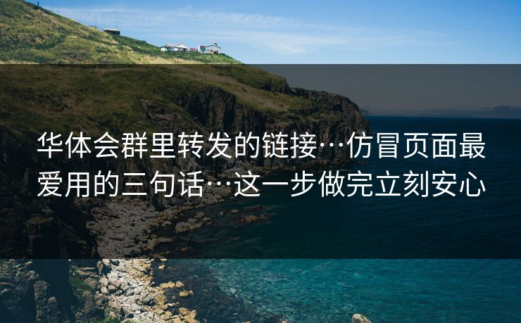 华体会群里转发的链接…仿冒页面最爱用的三句话…这一步做完立刻安心