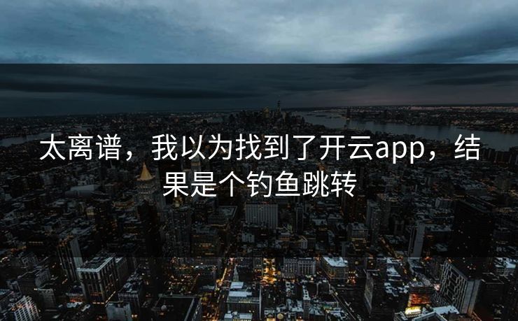太离谱，我以为找到了开云app，结果是个钓鱼跳转