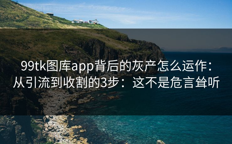 99tk图库app背后的灰产怎么运作：从引流到收割的3步：这不是危言耸听