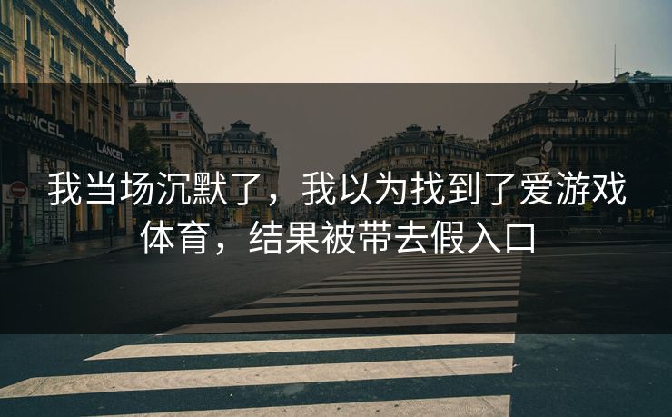 我当场沉默了，我以为找到了爱游戏体育，结果被带去假入口