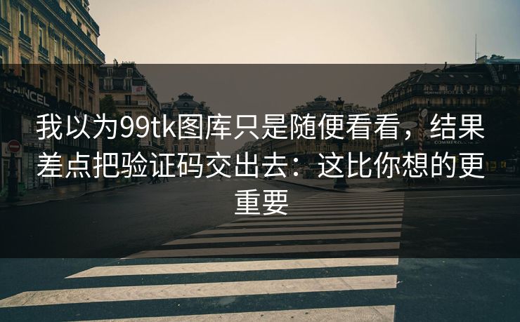我以为99tk图库只是随便看看，结果差点把验证码交出去：这比你想的更重要
