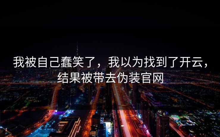 我被自己蠢笑了，我以为找到了开云，结果被带去伪装官网